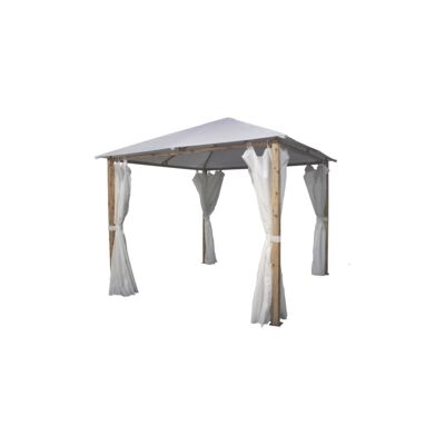 "Gazebo da esterno con tende laterale eurogarden ""trento"" in alluminio effetto legno 3x3 m" "Gazebo da esterno con tende laterale eurogarden ""trento"" in alluminio effetto legno 3x3 m"