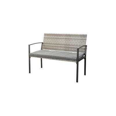 "Panchina da esterno eurogarden ""spring"" con cuscino in metallo e pe rattan grigio 115x60x87 cm" "Panchina da esterno eurogarden ""spring"" con cuscino in metallo e pe rattan grigio 115x60x87 cm"