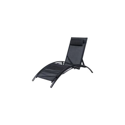 "Sdraio reclinabile eurogarden ""luna"" in alluminio e textilene nero 175x64x88 cm" "Sdraio reclinabile eurogarden ""luna"" in alluminio e textilene nero 175x64x88 cm"