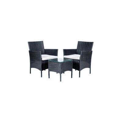 "Set da esterno eurogarden ""lipsia"" in rattan con cuscini grigio 2 sedute e tavolino" "Set da esterno eurogarden ""lipsia"" in rattan con cuscini grigio 2 sedute e tavolino"