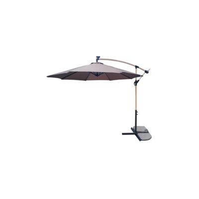 "Ombrellone da giardino rotondo con braccio laterale eurogarden con illuminazione led effetto legno taupe 3x3 m" "Ombrellone da giardino rotondo con braccio laterale eurogarden con illuminazione led effetto legno taupe 3x3 m"