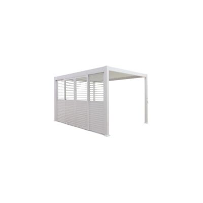 "Set 4 pareti scorrevoli per pergola bioclimatica eurogarden ""atena"" in alluminio bianco lato 4 mt" "Set 4 pareti scorrevoli per pergola bioclimatica eurogarden ""atena"" in alluminio bianco lato 4 mt"