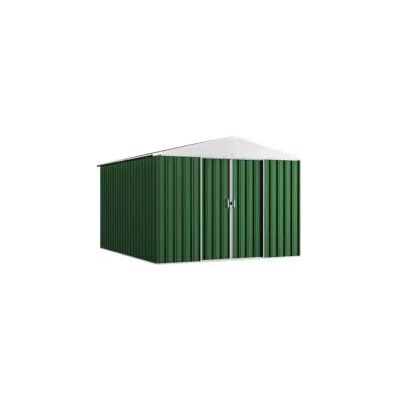 "Casetta da giardino domus ""xl new"" in metallo verde con porte scorrevoli 267x300x194 cm" "Casetta da giardino domus ""xl new"" in metallo verde con porte scorrevoli 267x300x194 cm"
