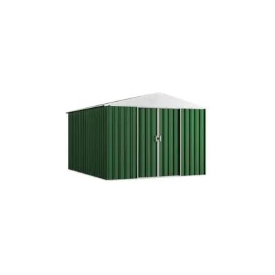 "Casetta da giardino domus ""l new"" in metallo verde con porte scorrevoli 267x173x194 cm" "Casetta da giardino domus ""l new"" in metallo verde con porte scorrevoli 267x173x194 cm"