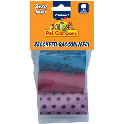 Vitakraft - 955 - 60 pezzi - usa e getta - Sacchetti per escrementi Vitakraft - 955 - 60 pezzi - usa e getta - Sacchetti per escrementi