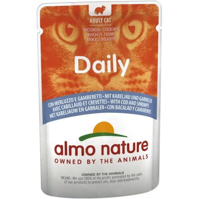 Almo Nature DAILY MENU GATTO BUSTA 70GR CON MERLUZ/GAMBERETTI Almo Nature DAILY MENU GATTO BUSTA 70GR CON MERLUZ/GAMBERETTI