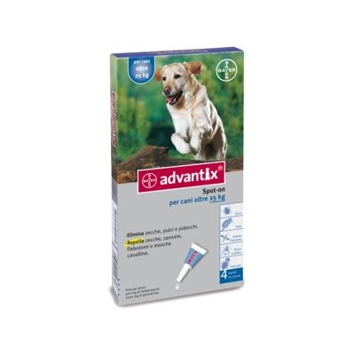 Advantix 25kg+ Trattamento Spot-On - Protezione da pulci, zecche, zanzare Advantix 25kg+ Trattamento Spot-On - Protezione da pulci, zecche, zanzare