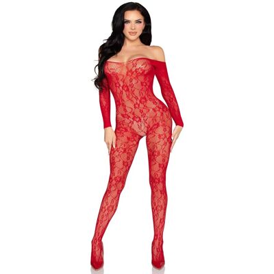 LEG AVENUE Tuta Sexy Lace Rosso LEG AVENUE Tuta Sexy Lace Rosso