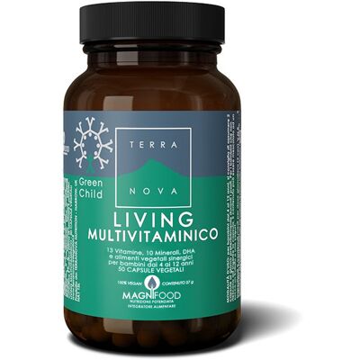 Terra Nova Green Child Living Multivitamin - 50 Vegicaps - Multivitamin per bambini Terra Nova Green Child Living Multivitamin - 50 Vegicaps - Multivitamin per bambini