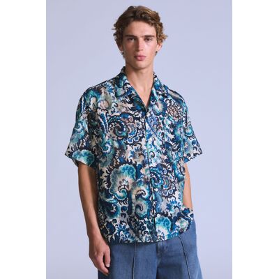 Levis Camicia Camp a manica corta - Uomo - XL - Blu / Jacquard Levis Camicia Camp a manica corta - Uomo - XL - Blu / Jacquard