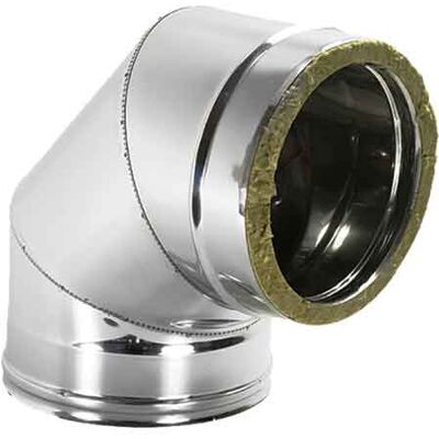 MADE IN ITALY Gomito Doppia Parete A 90° Ø 80/130 Mm MADE IN ITALY Gomito Doppia Parete A 90° Ø 80/130 Mm