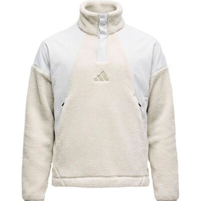 Adidas - Pile mezza-chiusura bicolore - Xploric High Pile Snap Pullover M Wonder Alumina in Poliestere Riciclato - Taglia L - Beige Adidas - Pile mezza-chiusura bicolore - Xploric High Pile Snap Pullover M Wonder Alumina in Poliestere Riciclato - Taglia L - Beige