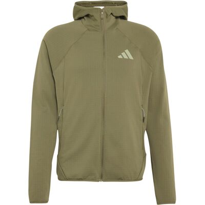 Adidas - Felpa stretch con cappuccio - Xperior VK Fleece Hooded Jkt M Olive Strata in Poliestere Riciclato - Taglia S - Kaki Adidas - Felpa stretch con cappuccio - Xperior VK Fleece Hooded Jkt M Olive Strata in Poliestere Riciclato - Taglia S - Kaki