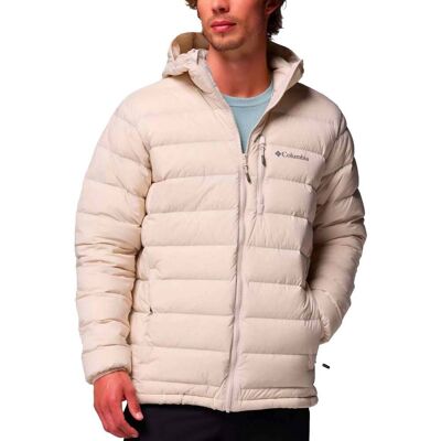 Columbia - Piumino idrorepellente in piuma naturale - Drift Peak Stretch Down Hooded Jacket Dark Stone in Pelle - Taglia L - Bianco Columbia - Piumino idrorepellente in piuma naturale - Drift Peak Stretch Down Hooded Jacket Dark Stone in Pelle - Taglia L - Bianco