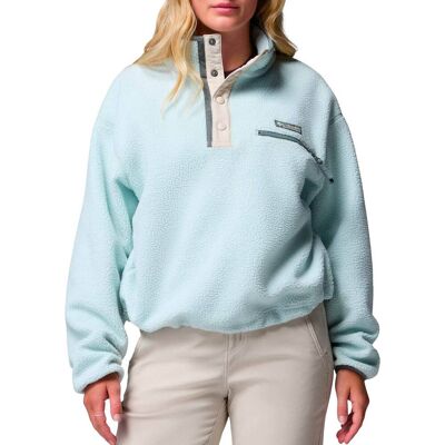 Columbia - Pile con collo alto e mezza chiusura a pressione - Helvetia II Cropped Half Snap Fleece Tea Light Dark Stone per Donne in Nylon - Taglia L - Blu Columbia - Pile con collo alto e mezza chiusura a pressione - Helvetia II Cropped Half Snap Fleece Tea Light Dark Stone per Donne in Nylon - Taglia L - Blu