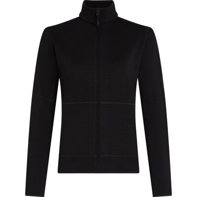 Icebreaker - Pile leggero in lana merino - W Merino 400 RealFleece™ Descender LS Zip Black - Taglia M - Nero Icebreaker - Pile leggero in lana merino - W Merino 400 RealFleece™ Descender LS Zip Black - Taglia M - Nero
