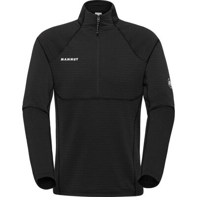 Mammut - Pile stretch in Polartec® con mezza zip - Taiss ML Half Zip Pull Men Black in Poliestere Riciclato - Taglia L - Nero Mammut - Pile stretch in Polartec® con mezza zip - Taiss ML Half Zip Pull Men Black in Poliestere Riciclato - Taglia L - Nero