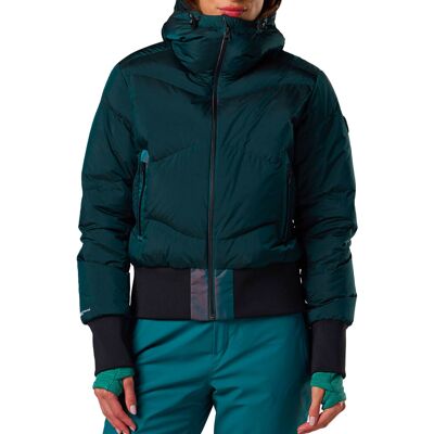 Rossignol - Piumino impermeabile in piuma - W Snowblaze Down Bomber Jacket Transformative Teal in Nylon - Taglia M - Blu Rossignol - Piumino impermeabile in piuma - W Snowblaze Down Bomber Jacket Transformative Teal in Nylon - Taglia M - Blu