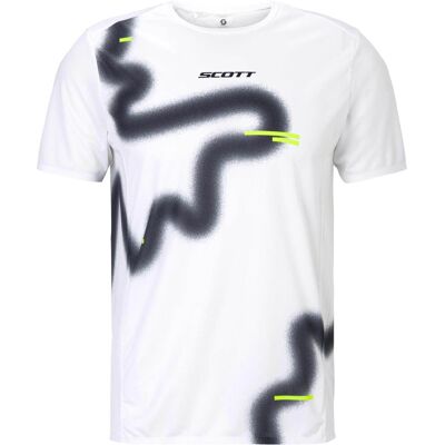 Scott - T-shirt leggero e traspirante - RC Run SS Tee M White/Black in Poliestere Riciclato - Taglia M - Nero Scott - T-shirt leggero e traspirante - RC Run SS Tee M White/Black in Poliestere Riciclato - Taglia M - Nero