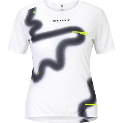 Scott - T-shirt leggero e traspirante - RC Run SS Tee W White/Black in Poliestere Riciclato - Taglia L - Bianco Scott - T-shirt leggero e traspirante - RC Run SS Tee W White/Black in Poliestere Riciclato - Taglia L - Bianco
