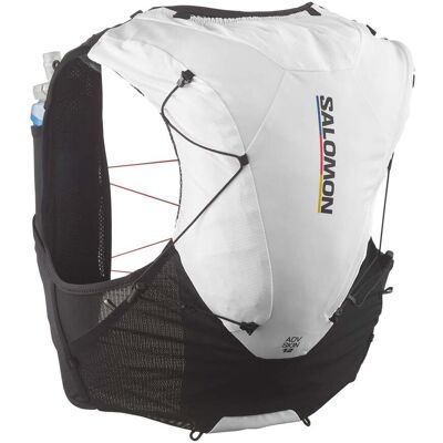 Salomon - Zaino da trail/running - Adv Skin 12 Race Flag Set White/Nautical Blue - Taglia L - Bianco Salomon - Zaino da trail/running - Adv Skin 12 Race Flag Set White/Nautical Blue - Taglia L - Bianco