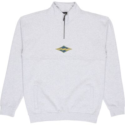 Billabong - Sweat demi-zippé - Burleigh Mock Neck Sweatshirt Light Grey Heather per Uomo in Cotone - Taglia M - Grigio Billabong - Sweat demi-zippé - Burleigh Mock Neck Sweatshirt Light Grey Heather per Uomo in Cotone - Taglia M - Grigio