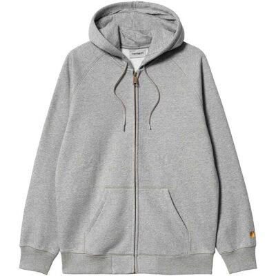 Carhartt WIP - Felpa con zip confortevole - Hooded Chase Jacket Sweat Grey Heather Gold per Uomo in Cotone - Taglia M - Grigio Carhartt WIP - Felpa con zip confortevole - Hooded Chase Jacket Sweat Grey Heather Gold per Uomo in Cotone - Taglia M - Grigio