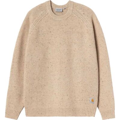 Carhartt WIP - Maglione in lana - Anglistic Sweater Speckled Fleur de Sel per Uomo in Cotone - Taglia L - Beige Carhartt WIP - Maglione in lana - Anglistic Sweater Speckled Fleur de Sel per Uomo in Cotone - Taglia L - Beige