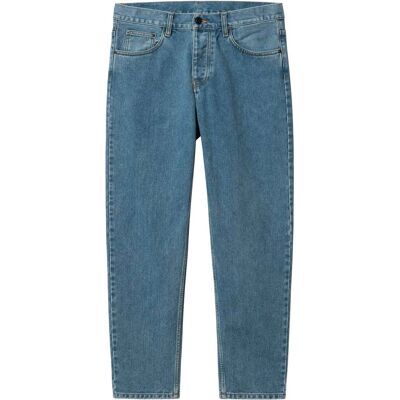 Carhartt WIP - Jeans casual in cotone biologico - Newel Pant Denim Blue Stone Bleached per Uomo in Cotone - Taglia 32 US Carhartt WIP - Jeans casual in cotone biologico - Newel Pant Denim Blue Stone Bleached per Uomo in Cotone - Taglia 32 US