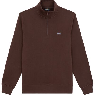 Dickies - Felpa con collo alto e zip - Oakport Quarter Zip Chocolate Brown per Uomo in Cotone - Taglia L - Marrone Dickies - Felpa con collo alto e zip - Oakport Quarter Zip Chocolate Brown per Uomo in Cotone - Taglia L - Marrone