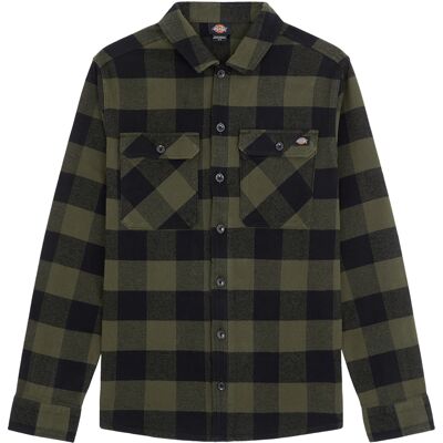 Dickies - Camicia in flanella di cotone - Sacramento Shirt Deep Depths per Uomo - Taglia L - Kaki Dickies - Camicia in flanella di cotone - Sacramento Shirt Deep Depths per Uomo - Taglia L - Kaki