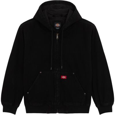 Dickies - Giacca in jeans dal taglio casual - Hilham Lined Denim Hooded Bomber Black per Uomo in Cotone - Taglia L - Nero Dickies - Giacca in jeans dal taglio casual - Hilham Lined Denim Hooded Bomber Black per Uomo in Cotone - Taglia L - Nero