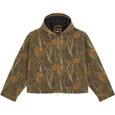Dickies - Giacca oversize con cappuccio - Miami Canvas Camo Hooded Jacket Camouflage per Uomo in Cotone - Taglia M - Marrone Dickies - Giacca oversize con cappuccio - Miami Canvas Camo Hooded Jacket Camouflage per Uomo in Cotone - Taglia M - Marrone