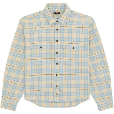 Dickies - Camicia casual in flanella - Dad Flannel Shirt Wood Ash per Uomo in Cotone - Taglia L - Beige Dickies - Camicia casual in flanella - Dad Flannel Shirt Wood Ash per Uomo in Cotone - Taglia L - Beige
