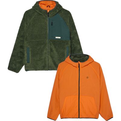 Element - Pile reversibile in sherpa - Wolfe Sherpa Reversible Hoody Bronze Green per Uomo in Poliestere Riciclato - Taglia XL - Verde Element - Pile reversibile in sherpa - Wolfe Sherpa Reversible Hoody Bronze Green per Uomo in Poliestere Riciclato - Taglia XL - Verde