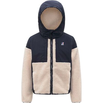 K-Way - Giacca bimateriale - P. Samson 4.0 Orsetto Blue Depth-Ecru in Pelle - Taglia 14a - Blu navy K-Way - Giacca bimateriale - P. Samson 4.0 Orsetto Blue Depth-Ecru in Pelle - Taglia 14a - Blu navy
