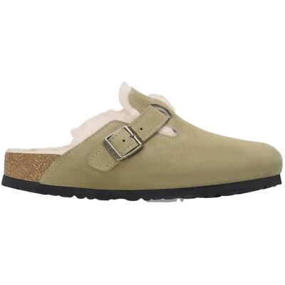 Birkenstock - Zoccoli caldi e morbidi - Boston Shearling Leather/Suede Regular Taupe per Donne in Pelle - Taglia 43 - Marrone Birkenstock - Zoccoli caldi e morbidi - Boston Shearling Leather/Suede Regular Taupe per Donne in Pelle - Taglia 43 - Marrone