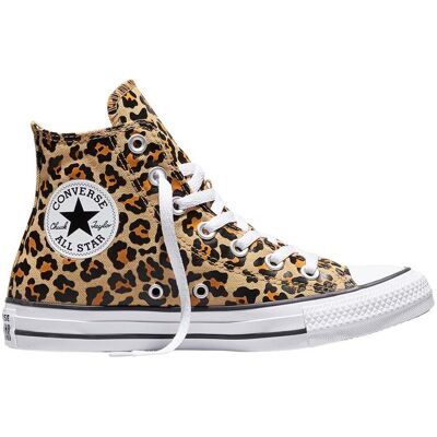 Converse - Sneakers alte in tela - Chuck Taylor All Star High Leopard Hay Day/White/Black per Donne - Taglia 36.5 - Arancione Converse - Sneakers alte in tela - Chuck Taylor All Star High Leopard Hay Day/White/Black per Donne - Taglia 36.5 - Arancione