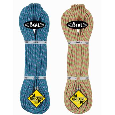 Beal - Set di 2 mezze corde - Ice Line 8.1mm Golden Dry Pack Anis Emeraude - Taglia 2 x 50m - Giallo Beal - Set di 2 mezze corde - Ice Line 8.1mm Golden Dry Pack Anis Emeraude - Taglia 2 x 50m - Giallo