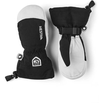 Hestra - Muffole da sci in pelle - Mitt Army Leather Heli Ski Jr. Black in Pelle - Taglia Bambino 4 - Nero Hestra - Muffole da sci in pelle - Mitt Army Leather Heli Ski Jr. Black in Pelle - Taglia Bambino 4 - Nero