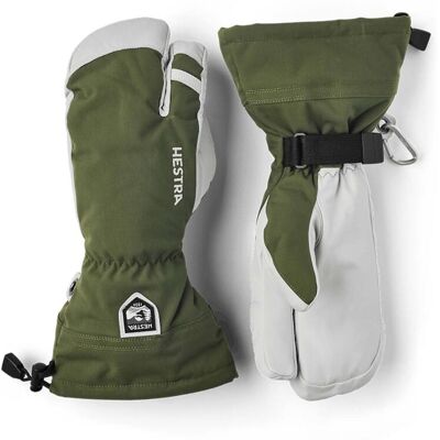 Hestra - Guanti da sci a 3 dita in pelle - 3-finger Army Leather Heli Ski in Pelle - Taglia 11 - Verde Hestra - Guanti da sci a 3 dita in pelle - 3-finger Army Leather Heli Ski in Pelle - Taglia 11 - Verde