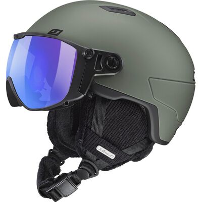 Julbo - Casco da sci/snowboard con visiera - Globe Evo Reactiv HC 1-3 Dark Green - Taglia 58-62 cm - Verde Julbo - Casco da sci/snowboard con visiera - Globe Evo Reactiv HC 1-3 Dark Green - Taglia 58-62 cm - Verde