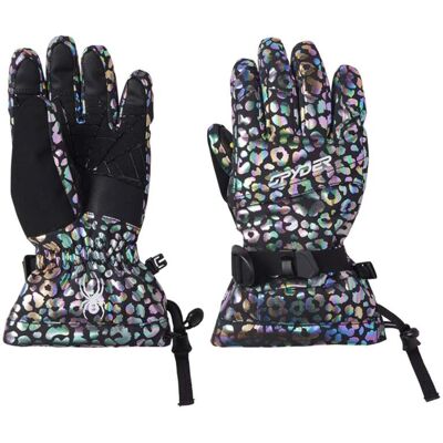 Spyder - Guanti impermeabili e isolanti - Youth Overweb Ski Gloves Leopard in Pelle - Taglia Bambino L - Nero Spyder - Guanti impermeabili e isolanti - Youth Overweb Ski Gloves Leopard in Pelle - Taglia Bambino L - Nero