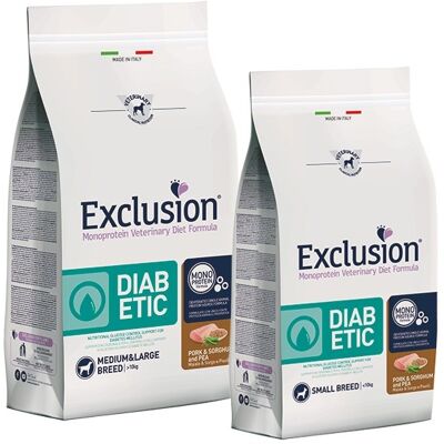 Cibo per cani Exclusion - Diabetico Taglia Media & Grande - 2kg Cibo per cani Exclusion - Diabetico Taglia Media & Grande - 2kg