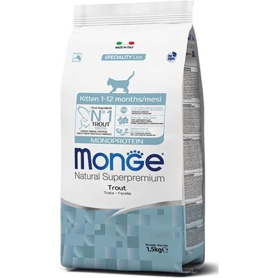 Monge Monoprotein Trota per Gattini - Crocchette secche 1,5 kg Monge Monoprotein Trota per Gattini - Crocchette secche 1,5 kg
