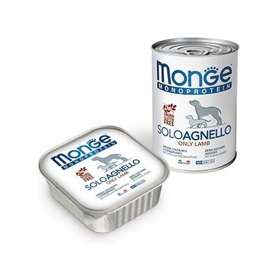 Cibo per cani Agnello Monge - Monoproteico, Italia, Grain free - 400g Cibo per cani Agnello Monge - Monoproteico, Italia, Grain free - 400g
