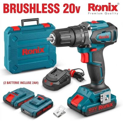 Ronix Trapano a percussione senza spazzole 20v + 2batt. 2ah Ronix Trapano a percussione senza spazzole 20v + 2batt. 2ah