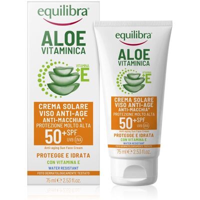 Equilibra Aloe Vitaminica Crema Solare Viso Anti-Age SPF 50+ - Risparm Equilibra Aloe Vitaminica Crema Solare Viso Anti-Age SPF 50+ - Risparm