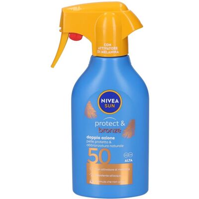 Nivea Spray Solare Sun Protect & Bronze SPF 50 250 ml Crema solare Nivea Spray Solare Sun Protect & Bronze SPF 50 250 ml Crema solare