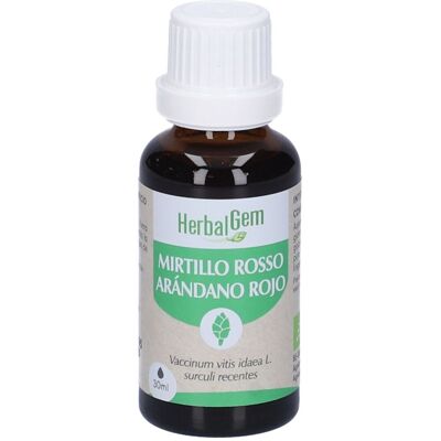 Herbalgem Marchio Mirtillo Rosso Giovani Getti Concentrato di Gemme - Integratore alimentare Herbalgem Marchio Mirtillo Rosso Giovani Getti Concentrato di Gemme - Integratore alimentare